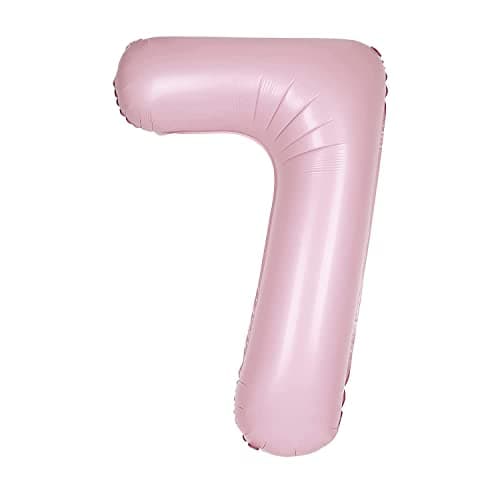 Image of Giant Foil Number 7 Balloon - 86 cm - Matte Baby Pink