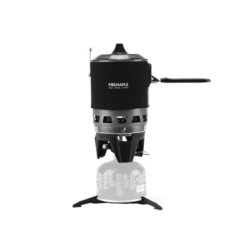 Image of Fire-Maple FMS-X3 0.8 Litre Camping Stove Portable Gas Backpacking Stove with Electric ignition Pot Support & Fuel Can Stabiliser Jet Burner Pot System for Outdoor Trekking Hiking(Black)