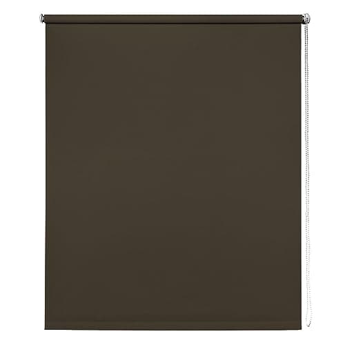 Image of Thermal Blackout Blinds, Chocolate 140cm (55.11"), 165cm Drop - Blackout Roller Blinds For Inside and Outside Recess Fitting - Window Blinds of Multiple Colours and Sizes by New Edge Blinds