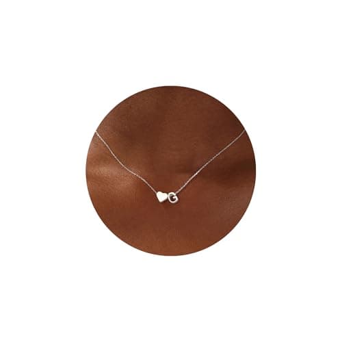 Image of TINGN Initial Necklaces for Women Trendy, Tiny Silver Initial G Heart Necklace Dainty Heart Necklaces for Girls Tiny Personalized Monogram Name Necklace Initial Necklace for Women Girls Jewelry