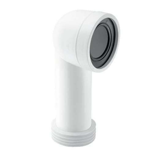 Image of Mcalpine Wc-Con8 90 Degree Bend Adjustable Length Rigid Wc Connector, White