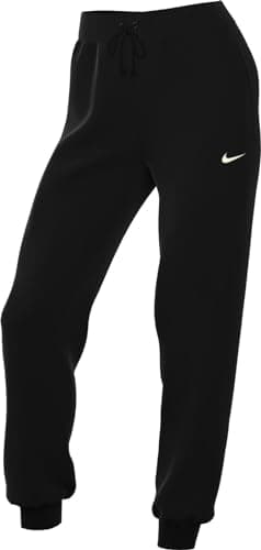 Image of NIKE FZ7626-010 W NSW PHNX FLC MR Pant STD Pants Women's Black/SAIL Size L