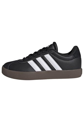 Image of adidas Unisex Kids VL Court 3.0 Shoes Kids, Core Black/Cloud White/Gum, 1 UK