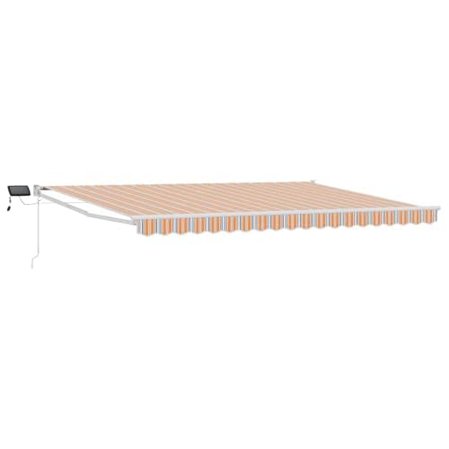 Image of vidaXL Manual Retractable Awning with LEDs 4 x 3 m, A Modern, Outdoor Sun Shade Solution, Retractable Awning, Garden Canopy, Durable, LED for Your Porch