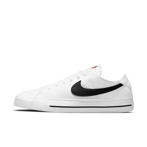 Image of NIKE Men's Court Legacy Canvas Shoes, White White Black, 11 UK