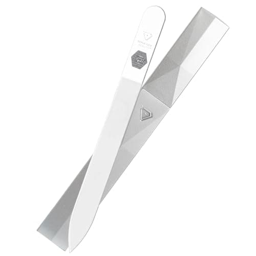 Image of Bona Fide Beauty Czech Glass Nail File for Natural Nails, Single Crystal Nail File with Hardcase. Made in the EU. (Clear)