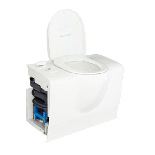 Image of Shield Autocare Bench Cassette Toilet for Campervan Caravan Motorhome Camping Travel – Electric Flush, Built-In 20L Water Tank, Anti-Bacterial External Access Waste Tank