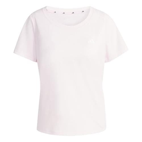 Image of adidas Women's Workout Essentials Scoop Neck T-Shirt, Clear Pink, XL