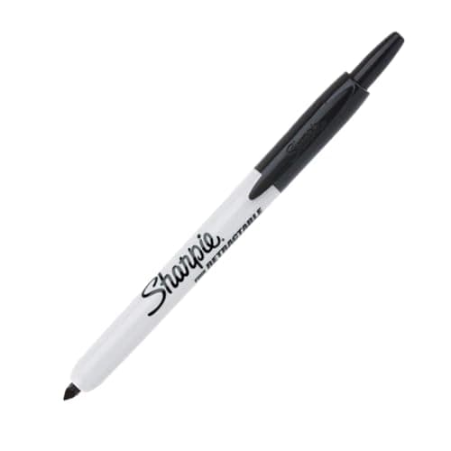 Image of Sharpie retractable fine point permanent marker pen black ink x 1