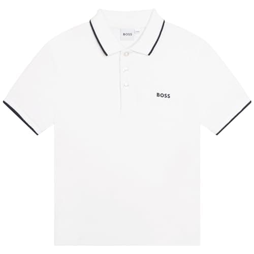 Image of BOSS Kids Logo Polo Shirt Juniors White 12 Years