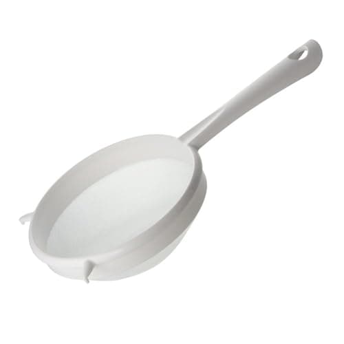 Image of Fackelmann Sieve 19cm⌀, Strainer, Large, Fine Mesh, Plastic, 19x7x34cm, White