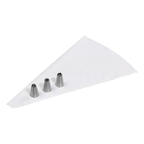 Image of Tala Reuseable Icing Bag with 3 Stainless Steel Star Nozzles, Perfect for Piping Buttercream but can be Used for Piping Choux Pastry and Other Foods Like Mashed Potato, Silver