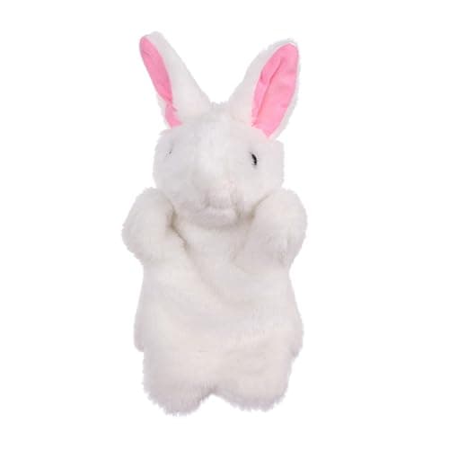 Image of Tomaibaby White Rabbit Hand Puppet, Cute Plush Bunny Puppet Toy, Finger Puppets for Toddlers Role Play Nursery Rhyme Puppets Easter Party Favors