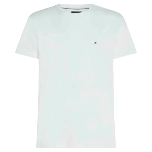 Image of Tommy Hilfiger Men’s Short Sleeve Round Neck Essential Regular Fit T-Shirt, White (White), XS