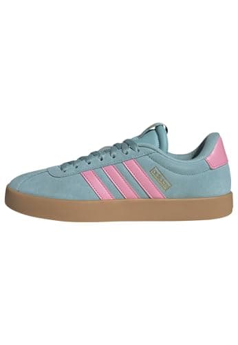 Image of adidas Women's VL Court 3.0 Shoes, Mint ton/Bliss Pink/Gold met., 6 UK