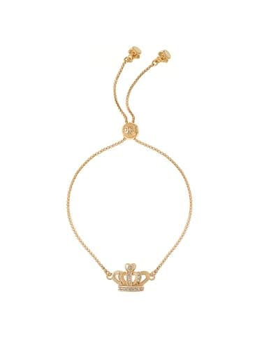 Image of Juicy Couture Crystal Icon Crown Adjustable Bracelet for Women (Gold/Clear Crystal)