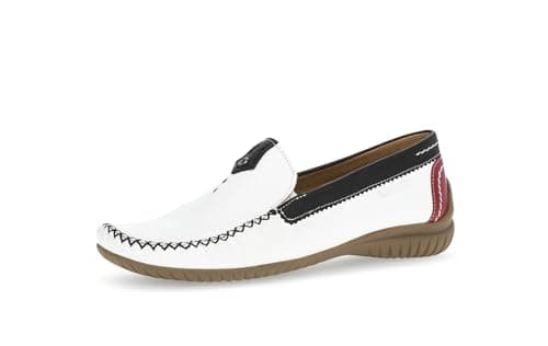 Image of Gabor California 090-69 White Leather Womens Slip On Moccasin Shoes 4