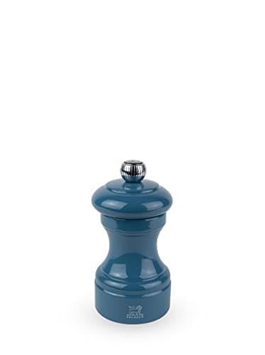 Image of PEUGEOT - Bistro 10 cm Pepper Mill - Classic Pepper Grinder - Made with PEFC Certified Wood - Lifetime Guaranteed Mechanism - Made in France - Pacific Blue Colour