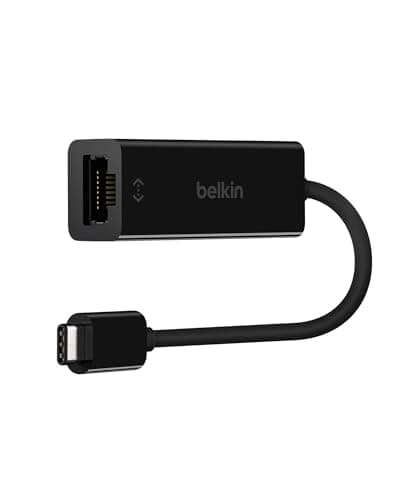 Image of Belkin F2CU040btBLK USB-C to Gigabit Ethernet Adapter (USB-IF Certified, Compatible with MacBook Pro (2016), Dell XPS 13 inch), Black