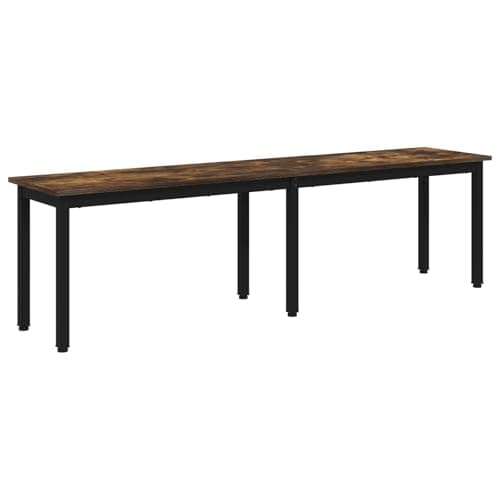 Image of RCODSSK Modern Dining Bench Smoke Oak 160 x 35 x 45 cm Engineered Wood with Metal Legs for Indoor Use