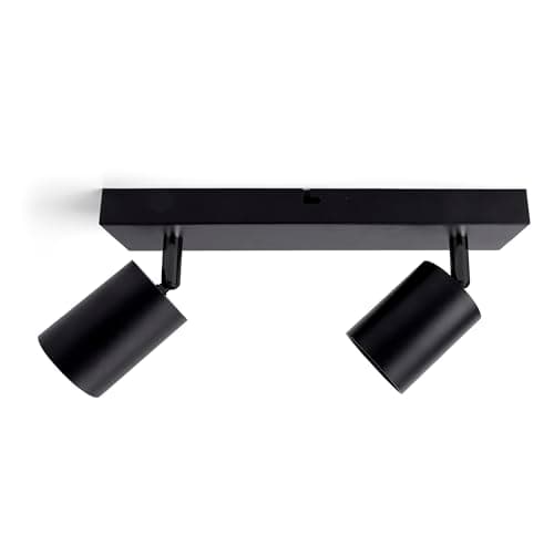 Image of Integral LED Siena 2 Way GU10 LED Spotlight Bar | Modern Indoor Ceiling Light Fitting | Adjustable and Rotatable | Ideal for Living Room, Bedroom, Kitchen and Dining Room – Premium Matt Black Finish
