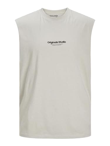 Image of JACK & JONES Mens Jorvesterbro Sleeveless Tee Sn Tank Top, Moonbeam, L UK