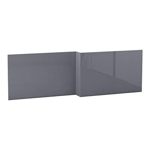 Image of NRG Modern Bathroom L Shaped Bath Panels MDF Front Bath Panel 1700mm Gloss Grey