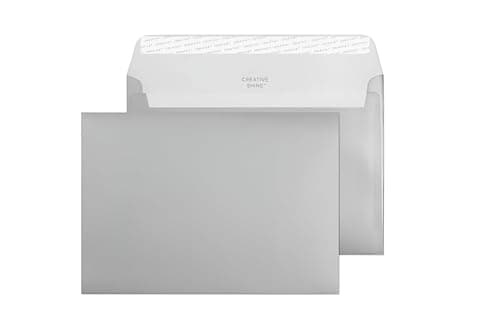 Image of Blake Creative Shine C5 162 x 229 mm 130 GSM Peel and Seal Wallet Metallic Silver Envelopes - Box of 250