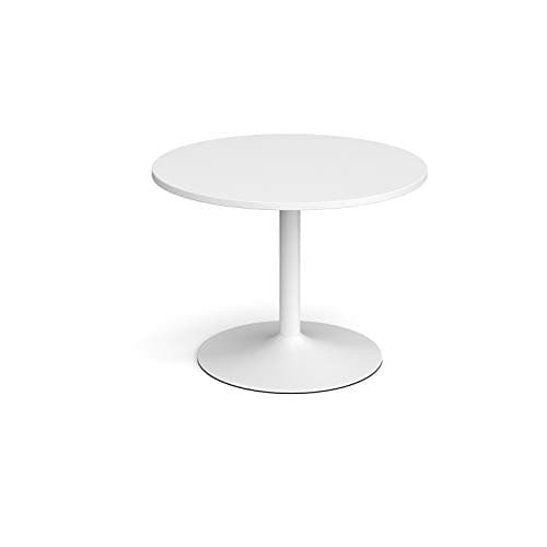 Image of Mr Office Trumpet base circular boardroom table - white frame, White, 1000