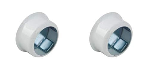 Image of WARDROBE RAIL ROD END SUPPORTS BRACKETS SOCKET ROUND 19MM WHITE CONCEALED FIX x2