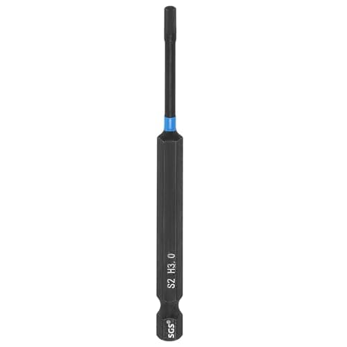 Image of sourcing map Hex Head Wrench Drill Bit 3mm(H3) 1/4" Hex Shank 4"(100mm) Length S2 Steel Magnetic Hexagon Impact Drivers Metric Screwdriver Bit