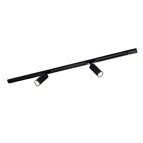 Image of Ledvion - Track Lighting, 1m, 1-Phase, Without GU10 Light Source, Black, 2 Spotlights, Ceiling Lights, gu10 led Bulbs, Kitchen Lights Ceiling, Extendable & Flexible