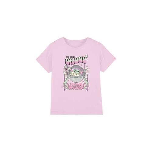 Image of Star Wars Hippie Grogu Girls T Shirt, Pink, 7-8 Years