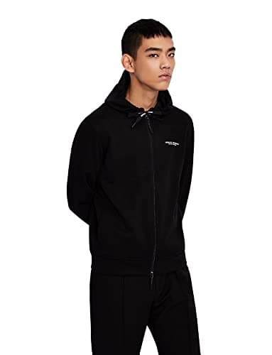Image of Armani Exchange Men's Everyday French Terry Hoodie, Black (Black 1200), X-Large