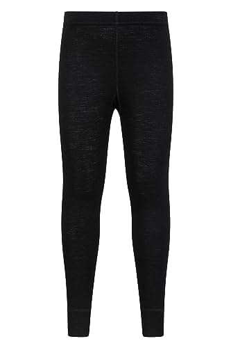 Image of Mountain Warehouse Merino Kids Baselayer Pants Black Kids Size 5-6 Years