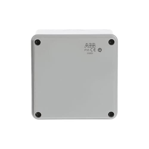 Image of ABB IP65 Junction Box • Fully Dust Sealed Enclosure • Waterproof Electric Cable Connector Unit • Shockproof Adaptable Indoor/Outdoor Box • 100 x 100 x 80mm