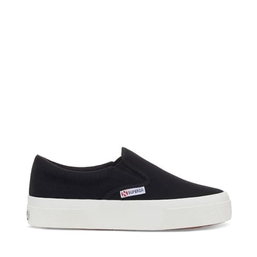 Image of Superga Women's 2740 Platform Slip on Sneaker, Black, 4.5 UK