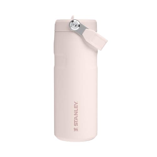 Image of Stanley 1913 Flip Straw Sports Water Bottle with Straw 0.47L - 8 Hours Cold - 40 Hours Iced - Stainless Steel - BPA Free - Leak Resistant - Fits in Cup Holder - Dishwasher Safe - Rose Quartz