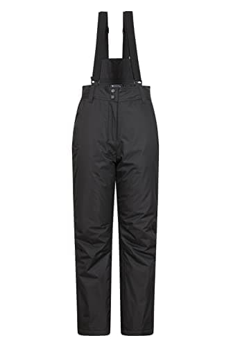 Image of Mountain Warehouse Moon II Womens Ski Pants - Thermal Tested -20 °C Snowproof Trousers with Detachable Braces & Microfibre Insulation - Winter Skiing & Sports Black Women's Size 12