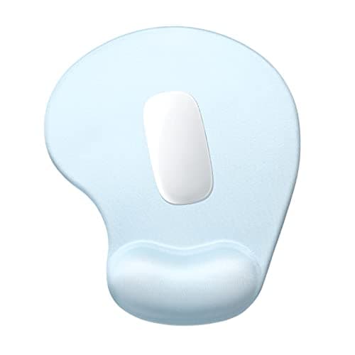 Image of Hsurbtra Ergonomic Mouse Pad with Wrist Rest Support, Gel Mouse Pads with Non-slip PU Base, Pain Relief Memory Foam Mousepad for Laptop PC, Cute Office Supplies Desk Decro Accessories Sky Blue