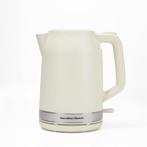Image of Hamilton Beach Electric Kettle, Ella, 1.7L, Boil Dry Protection, Auto Shut Off, Detachable Filter, Lift & Grip Handle, Push Button Lid, Water Level Window, UK Strix Technology, Matte Latte - HBK3045MC