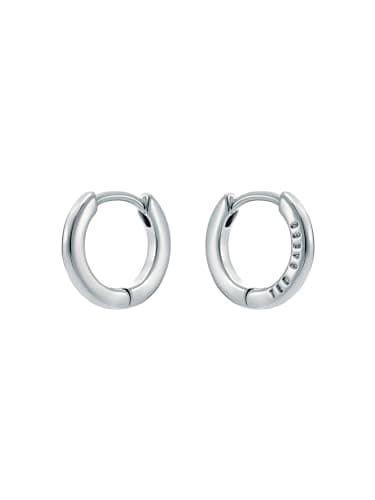 Image of Ted Baker Crislie Logo Hoop Earrings (12mm) For Women (Silver)