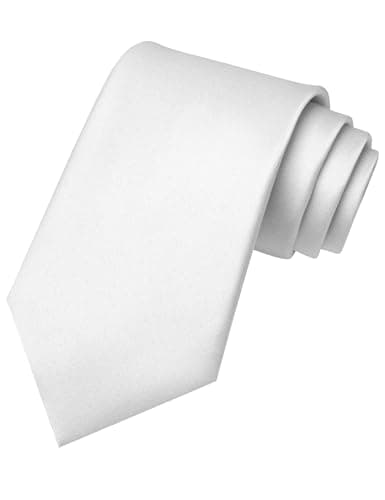 Image of RBOCOTT White Tie Mens Necktie for Business and Wedding Party(26)