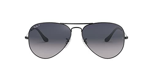 Image of Ray-Ban Unisex Aviator Sunglasses, Silver, 58 mm UK