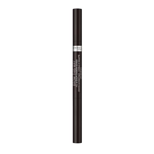 Image of RIMMEL LONDON - Brow This Way - Fill & Sculpt Eyebrow Definer - Soft Pencil and Brush Duo - Creamy Glide On Formula - All Day Wear - Transfer-proof, Fade-proof - Soft Black - 0.25g
