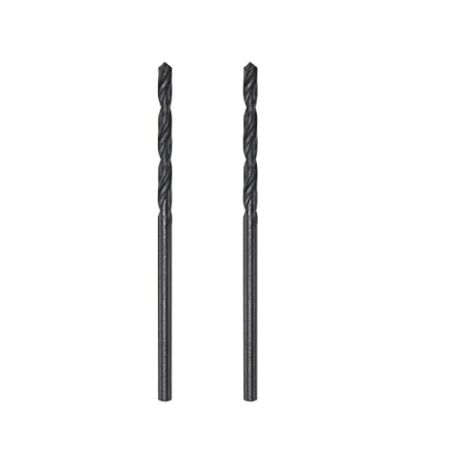 Image of sourcing map 6542 High Speed Steel Straight Shank Twist Jobber Drill Bit, Fully Ground Black Oxide Drill Bits 1.9mm Drill Diameter 45mm Total Length 2 Pcs