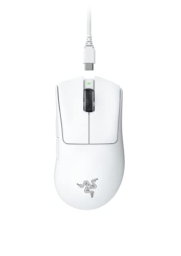 Image of Razer DeathAdder V3 Pro Wireless Gaming Mouse- White : Ultra Lightweight - Focus Pro 30K Optical Sensor - Optical Switches Gen-3 - HyperSpeed Wireless - 5 Programmable Buttons - RZ01-04630200-R3A1
