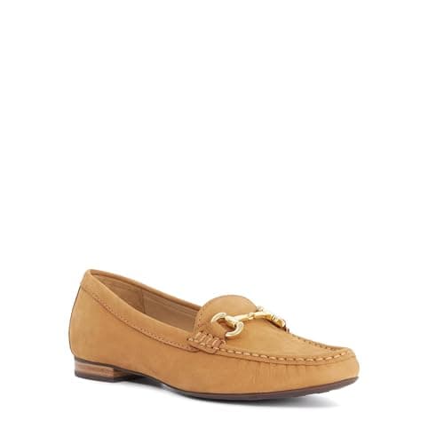 Image of Dune London Ladies GLENNIEE Suede Snaffle Trim Loafers Size UK 6 Sand