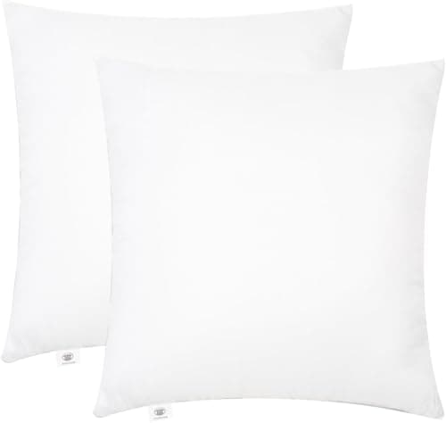 Image of Makimoo Cushion Inserts 40cm x 40cm (16" x 16"), Throw Pillow Inserts Hollowfibre Filling for Sofa, Bedding Cushion Pads (Pack of 2)