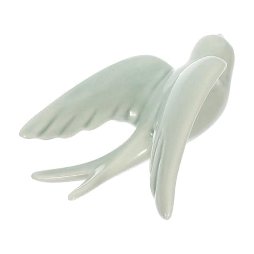 Image of SUPVOX Ceramic Bird Wall Pendant Nordic Style 3d Small Jade Green Sculpture Wall Hanging Art Decor for Living Room Dining Room Background